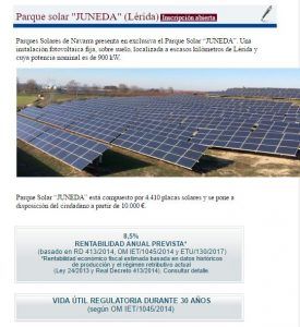 Parques Solares de Navarra responde a Nadal 