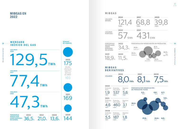 Datos del informe del ejercicio 2022 de MIBGAS.